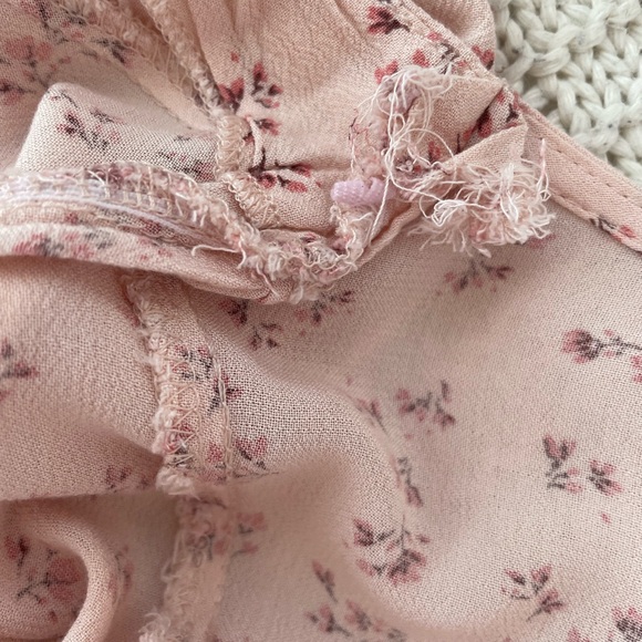 Nobody’s Child Blush Pink Floral Short Sleeve Mini Dress - Picture 7 of 8